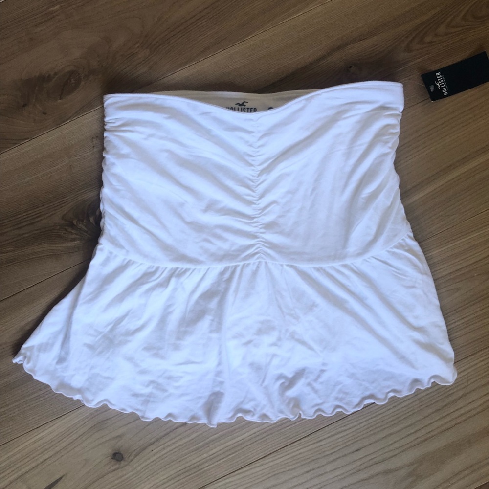 Hollister White High-Rise Knit Mini Skirt